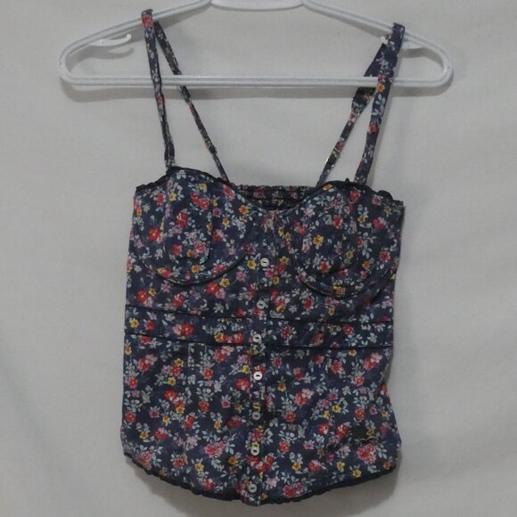 HOLLISTER CALIFORNIA | small | Floral Bustier Top | Button-Down Front | NWOT - Picture 1 of 14